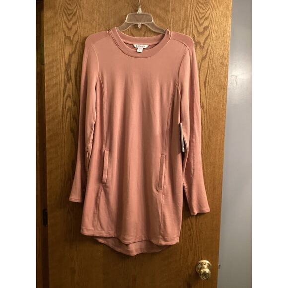 ATHLETA DRESS Robe‎ Balance Long Sleeve pockets - Size Small NWT Rose/Mauve - Picture 1 of 5